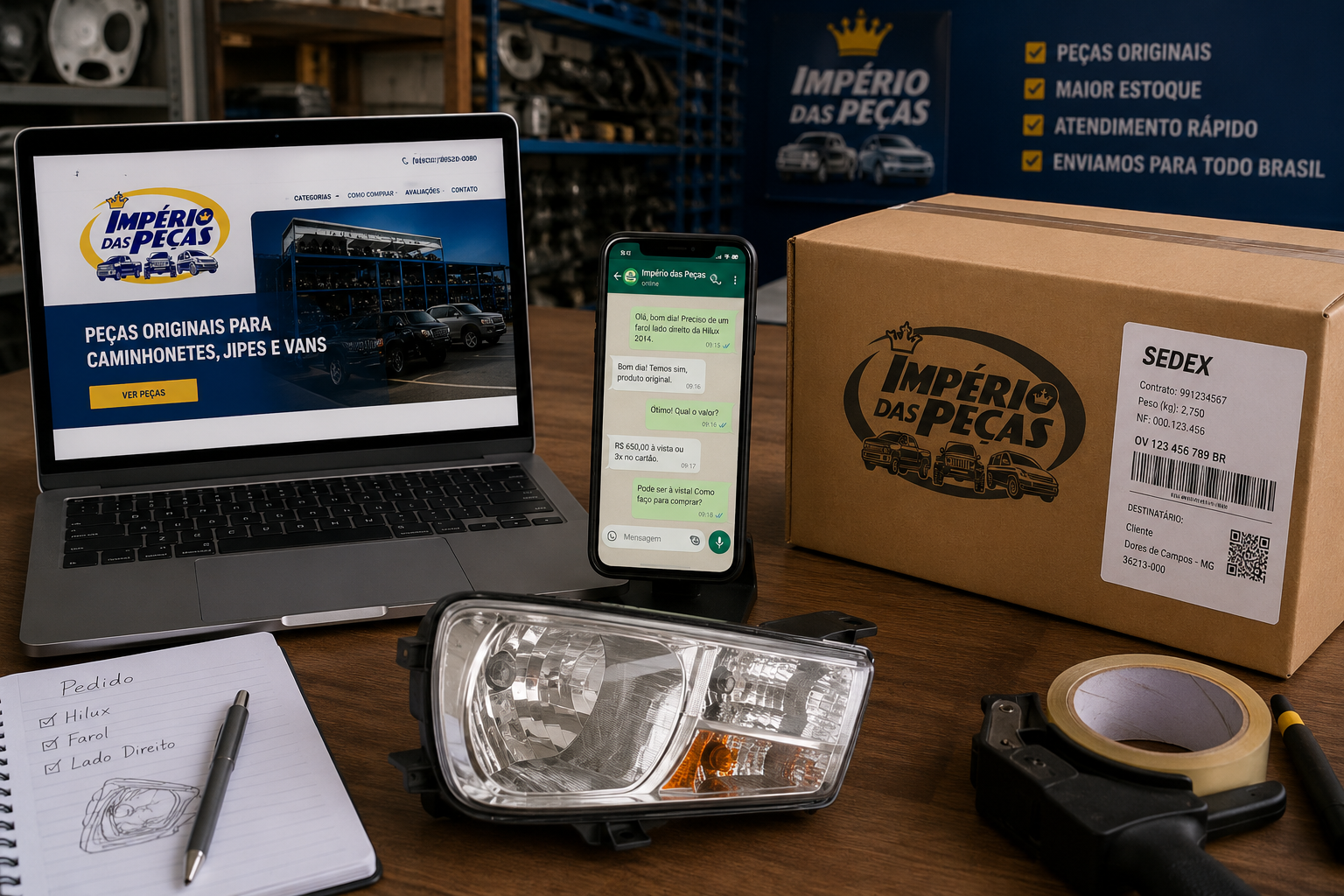 Peças automotivas disponíveis